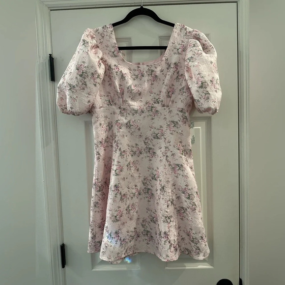 NWT Tuckernuck HYACINTH HOUSE Pink Jacquard Empire Ella Mini Dress Medium - Picture 6 of 9